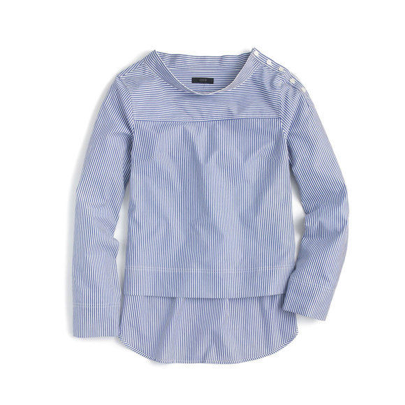 J. Crew Tops - J.Crew funnel neck shirt with shoulder buttons